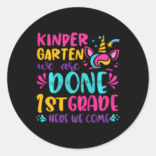 Kinder kleuterschool gedaan 1e klas laatste school ronde sticker