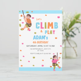 Kinder klimmen verjaardagsfeestje kaart