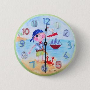 Kinder klokstijl Button - 'The Pirate'
