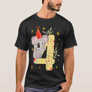 Kinder Koala Beer Girl 4e verjaardag vierde Ko T-shirt