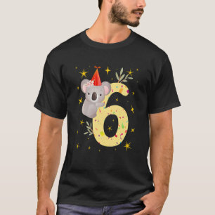 Kinder Koala Beer Meisje 6e verjaardag 6 jaar oud T-shirt