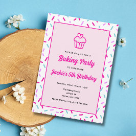 Kinder Koken Bakken Verjaardagsfeestuitnodiging Kaart