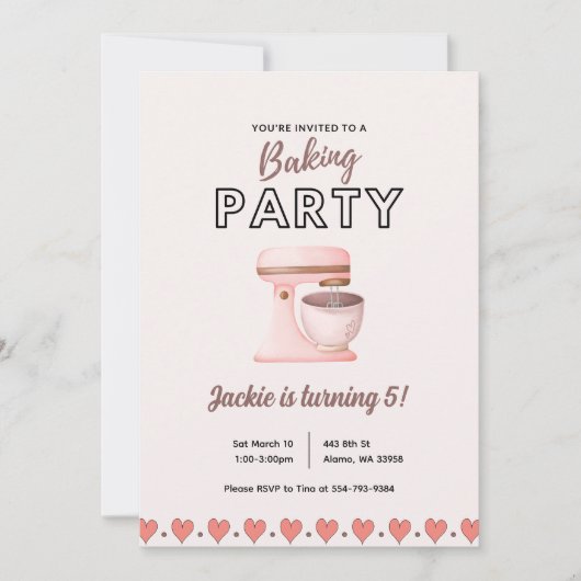 Kinder Koken Bakken Verjaardagsfeestuitnodiging Kaart (Voorkant)