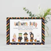 Kinder kostume Halloween Party Invitation Kaart (Staand voorkant)