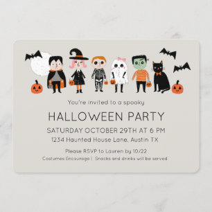 Kinder kostumepartij Halloween Kaart