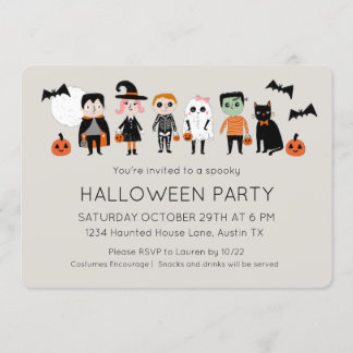 Kinder kostumepartij Halloween Kaart