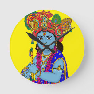 Kinder Krishna wandklok Ronde Klok