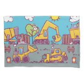 Kinder Kussensloop met bouwthema (Voorkant-Links)