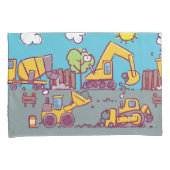 Kinder Kussensloop met bouwthema (Voorkant-Rechts)