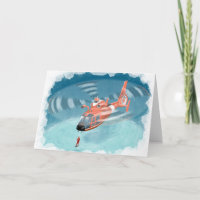 kinder kustwachthelikopter verjaardagskaart