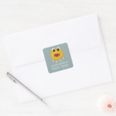 Kinder Kute Yellow Monster School Bookplaat Vierkante Sticker (Envelop)