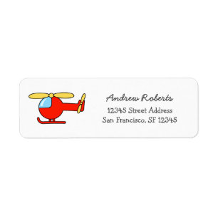 Kinder labels voor retouradressen met speelgoed-he