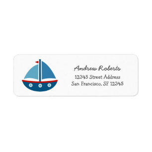 Kinder labels voor retouradressen met zeeschepen