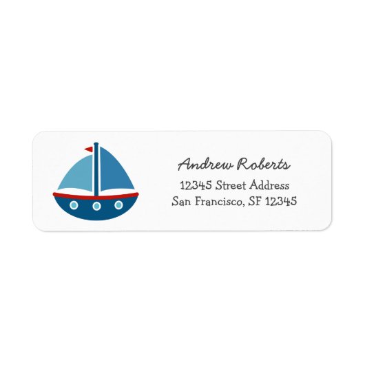 Kinder labels voor retouradressen met zeeschepen (Voorkant)