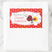 kinder ladybug book bord of ID name sticker (Tas)