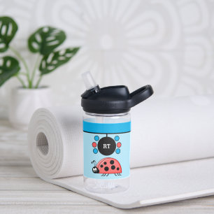 Kinder ladybugs voegen initialen sterren toe blauw waterfles