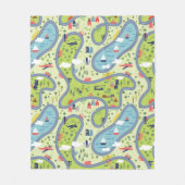 Kinder landschapspatroon fleece deken (Voorkant)