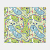 Kinder landschapspatroon fleece deken (Voorkant (Horizontaal))