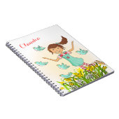Kinder laptop voor lente-meisjes die op vogels jag notitieboek (Rechterzijde)