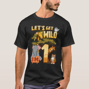 Kinder laten we Wild worden Ik ben 1 Safari Dierdi T-shirt
