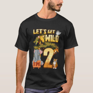 Kinder laten we Wild worden Ik ben 2 Safari Dieren T-shirt