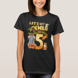 Kinder laten we Wild worden Ik ben 5 Safari Dieren T-shirt