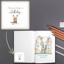 Kinder leesboeken Animal Theme Bookplate