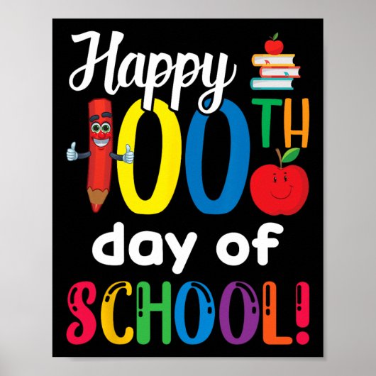 Kinder lerarengift 100ste schooldag poster (Voorkant)