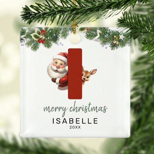 Kinder letter I monogram kerstboom Metalen Ornament