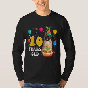 Kinder Leuke 10 Jaar Oud Pug Dog 10e Verjaardag Pa T-shirt