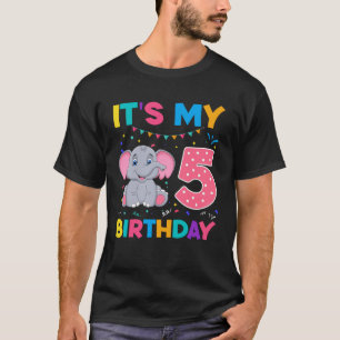Kinder Leuke 5e Verjaardag Olifant 4 Jaar Oud Jong T-shirt