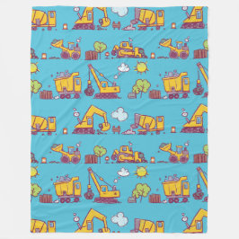 Kinder Leuke Bouwplaats & Voertuigen Fleece Deken