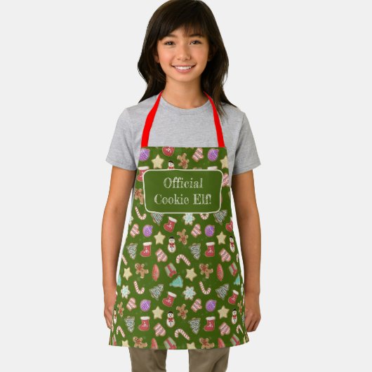 Kinder Leuke Kerst Cookie Elf Schort (Insitu)