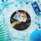 Kinder leuke tijger verjaardag papieren bordje (Feest)