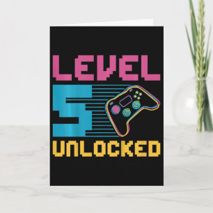 Kinder Level 5 Ontgrendelde Gaming Verjaardag Kaart
