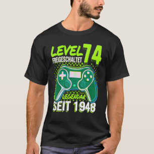 Kinder Level 74 Jahre Geburtstags Junge Gamer 1948 T-shirt