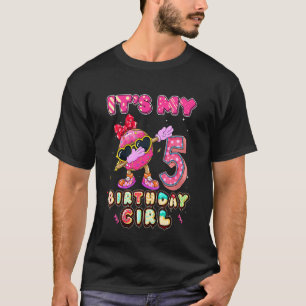 Kinder lieve donut dabbing Het is mijn 5e verjaard T-shirt