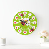 Kinder lieveheersbeestje & van bloem leuke groene grote klok (Huis)