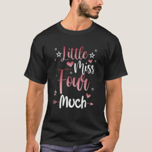 Kinder Lil’ Miss Vier Viertiende verjaardag 4 jaar T-shirt