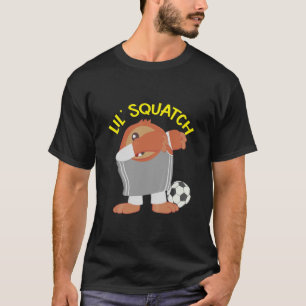 Kinder Lil Squatch Cute Baby Bigfoot Soccer Player T-shirt