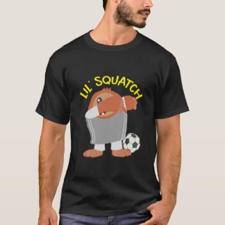 Kinder Lil Squatch Cute Baby Bigfoot Soccer Player T-shirt