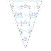 Kinder Lila Vliegtuig Vliegende Luchtvaart Verjaar Vlaggetjes (Tweede vlag)