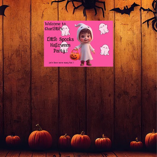 Kinder Little Spooks Halloween Party Poster