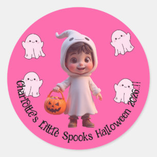 Kinder Little Spooks Halloween Party Ronde Sticker