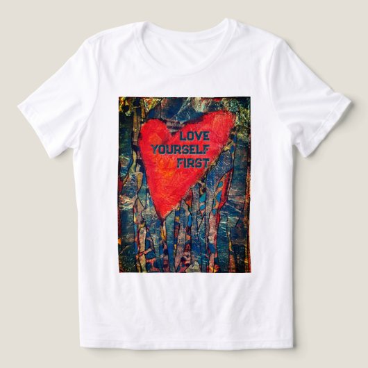 Kinder "Love Yourself First" Mosaic Heart T-shirt (Design voorkant)