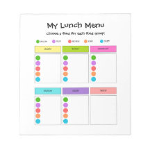 Kinder lunchplanner met voedselgroepen Notitieblok