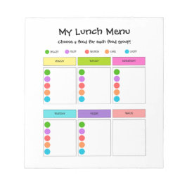 Kinder lunchplanner met voedselgroepen Notitieblok