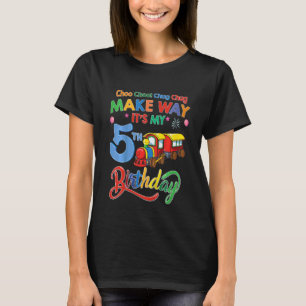 Kinder Maak plaats Het is mijn 5e Verjaardagstrein T-shirt
