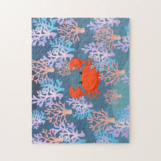 kinder magische krab onder het zee regenboog paste legpuzzel (Verticaal)