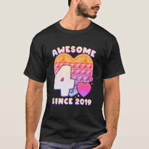 Kinder meisje, 4e verjaardag Geweldige Sinds 2019 T-shirt